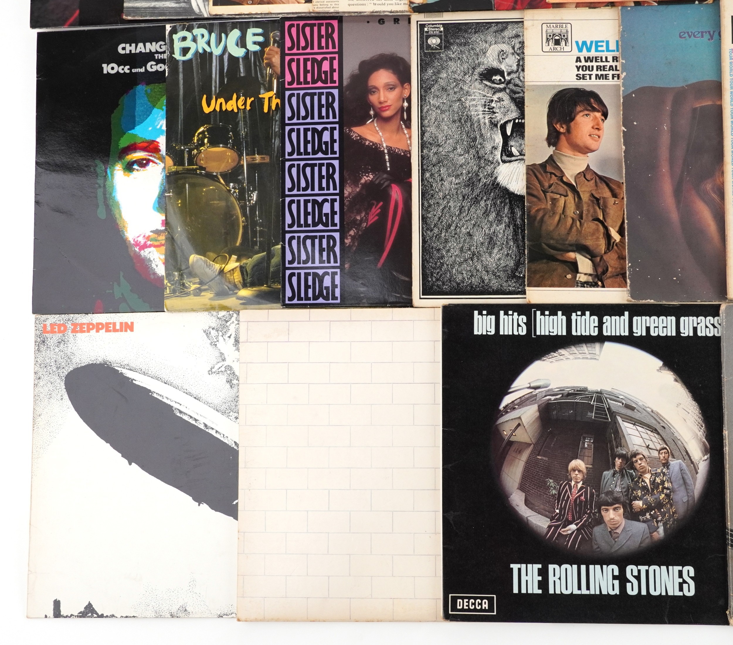 A collection of vinyl LP records, predominantly 1970s and 1980s ...