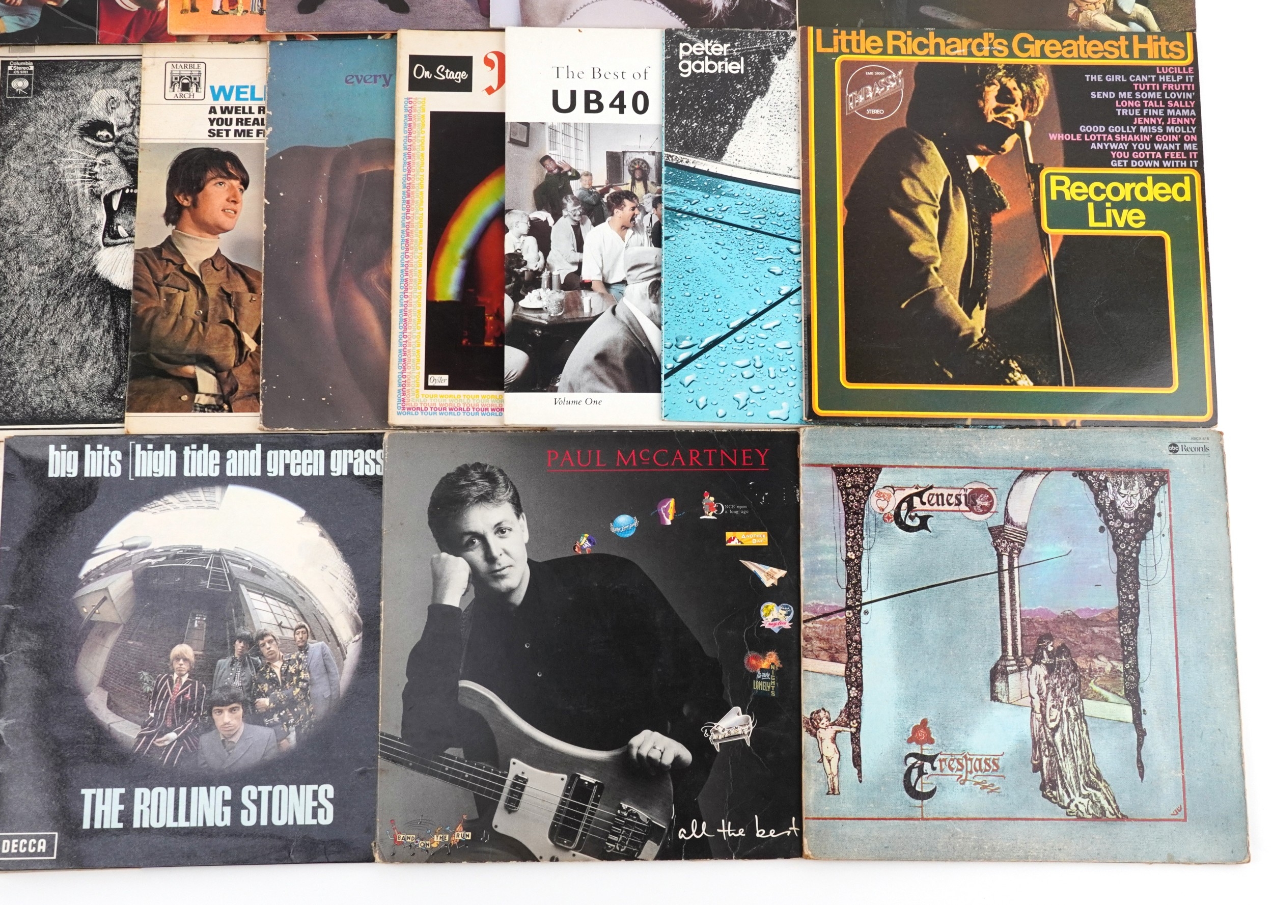 A collection of vinyl LP records, predominantly 1970s and 1980s ...