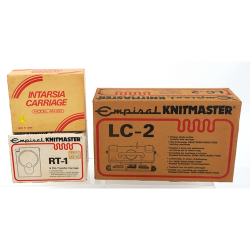 Two vintage Knitmaster knitting machines comprising Zippy-Plus and ...
