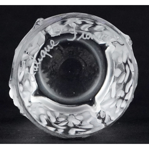 3 - Lalique, a frosted glass paperweight in the form of a Champagne cork, etched Lalique France to the b... 