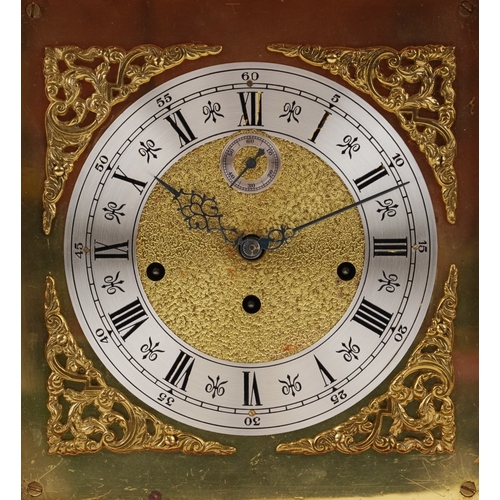 51 - A Kieninger walnut cased Westminster chiming bracket mantle clock having gilt dial and silvered chap... 