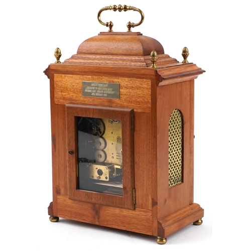 51 - A Kieninger walnut cased Westminster chiming bracket mantle clock having gilt dial and silvered chap... 