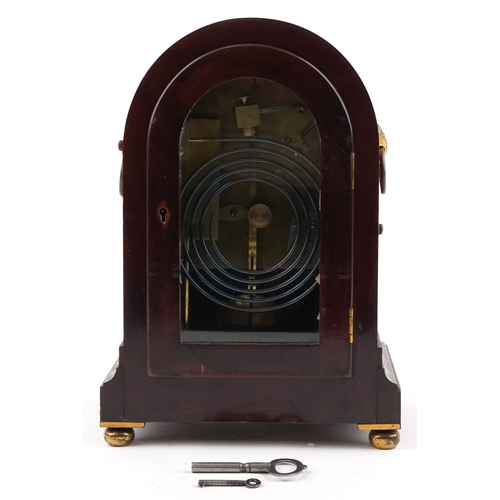 48 - A 19th century rosewood dome top mantle clock, the enamelled dial inscribed John Bennett 65 Cheapsid... 