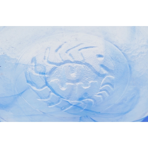 10 - Ulrica Hydman-Vallien for Kosta Boda, a blue swirl glass bowl with impressed marks to the base, 18cm... 