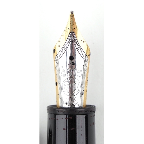 109 - Montblanc, a Montblanc Meisterstuck silver cased fountain pen with an 18K white gold nib together wi... 