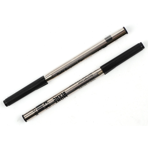 109 - Montblanc, a Montblanc Meisterstuck silver cased fountain pen with an 18K white gold nib together wi... 