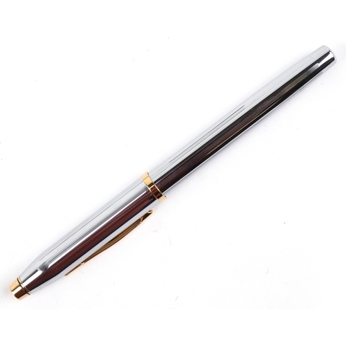 112 - An as new Cross fountain pen having an 18ct gold nib, with box.