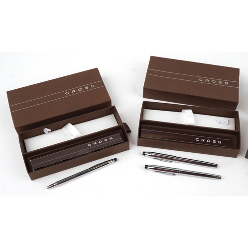 119 - Six as new Cross fountain pens and ballpoint pens in four boxes.