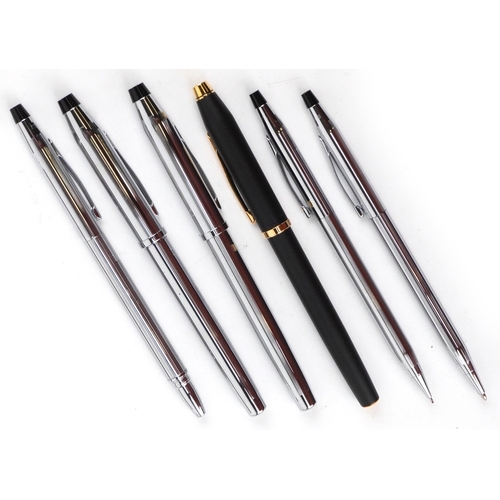 119 - Six as new Cross fountain pens and ballpoint pens in four boxes.