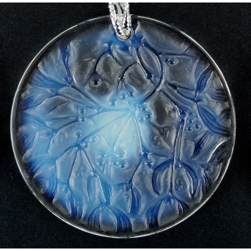 5 - Lalique France, three crystal Christmas tree decorations comprising two reindeer and opalescent mist... 