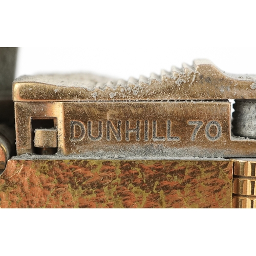 99 - Dunhill, a gold plated pocket lighter with box, 6cm high.