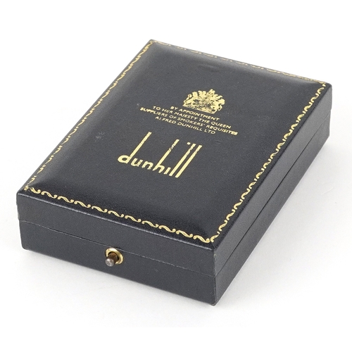 99 - Dunhill, a gold plated pocket lighter with box, 6cm high.