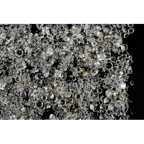 A collection of loose stones including diamond shards, the largest 2 ...