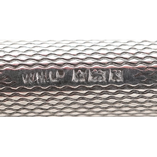 113 - William Manton, a shipping interest silver engine turned propelling pencil, inscribed Glen Line, Bir... 