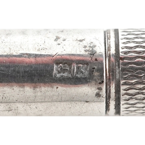 113 - William Manton, a shipping interest silver engine turned propelling pencil, inscribed Glen Line, Bir... 