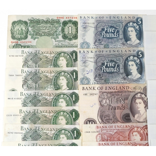 Vintage British banknotes including 1960s ten shilling notes, Chief ...