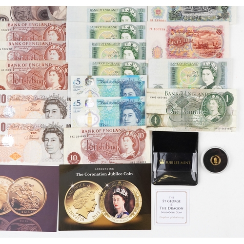 Vintage British banknotes including 1960s ten shilling notes, Chief ...