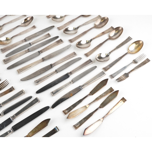 2780 - A collection of vintage German silver plated cutlery, the largest 24.5cm in length.