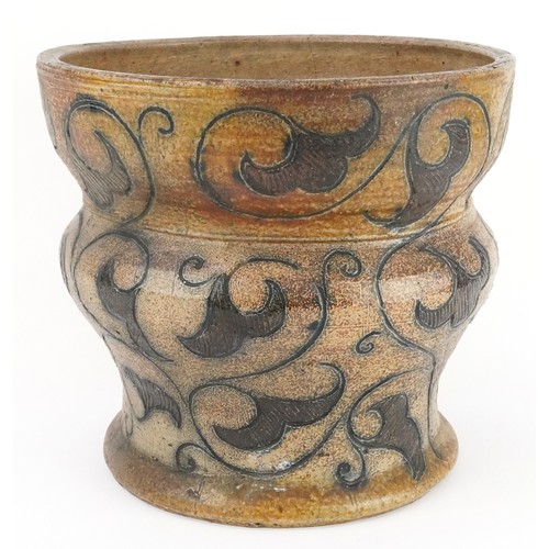 3 - Robert Wallace Martin for Martin Brothers, 19th century stoneware jardinière incised and hand painte... 
