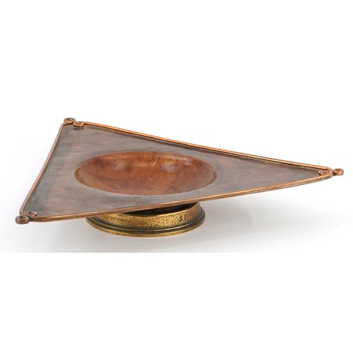 Sam Fanaroff, an Arts & Crafts style triangular copper centrepiece ...