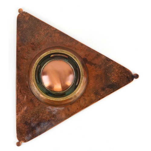 Sam Fanaroff, an Arts & Crafts style triangular copper centrepiece ...