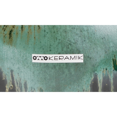  Otto Keramik West German pottery bull, 23cm wide.