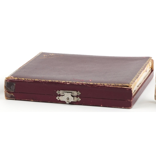  Antique Italian mother of pearl and abalone communion set comprising a Missal/prayer book titled Pat... 