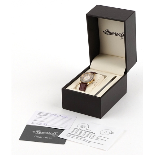  Ingersoll Gems, ladies gold plated and stainless steel gem set quartz wristwatch with box and certif... 