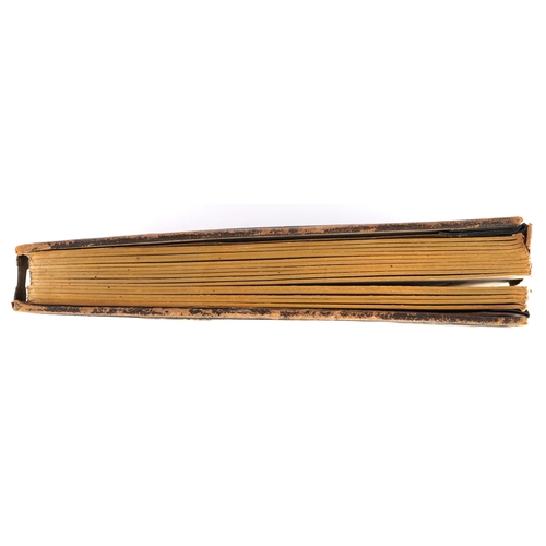  19th century leather bound album containing a selection of cabinet cards, some hand coloured, includ... 
