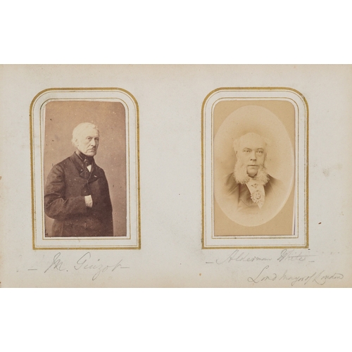  19th century leather bound album containing a selection of cabinet cards, some hand coloured, includ... 