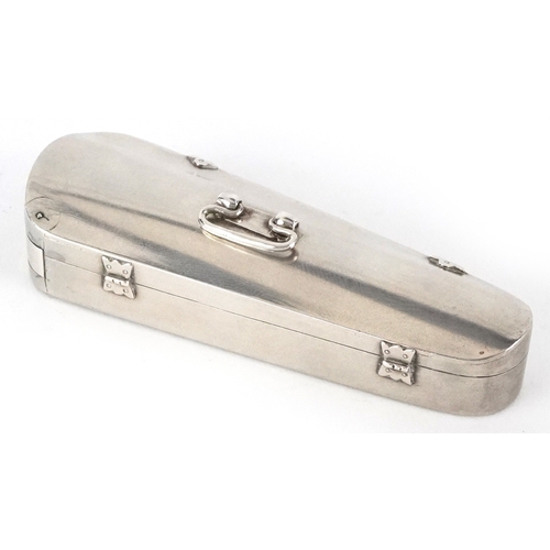  Cornelius Desormeaux Saunders & James Francis Hollings, Victorian silver vesta case in the form of a... 