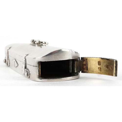  Cornelius Desormeaux Saunders & James Francis Hollings, Victorian silver vesta case in the form of a... 