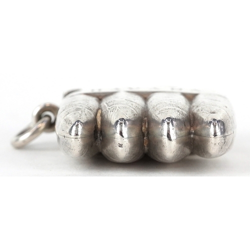  William Neale, Victorian silver vesta case in the form of Havana cigars, Birmingham 1892, 4.3cm high... 