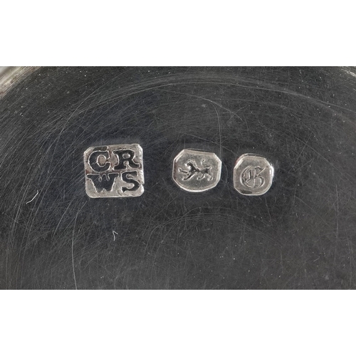  Charles Rawlings & William Summers, early Victorian engine turned silver nutmeg grater, London 1840,... 