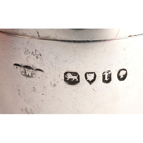  Henry William Curry, Victorian silver egg shaped sewing etui with thimble and thread winder, London ... 