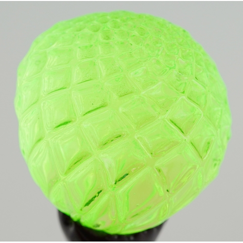  Venetian red and uranium glass Poodle, 24cm high.