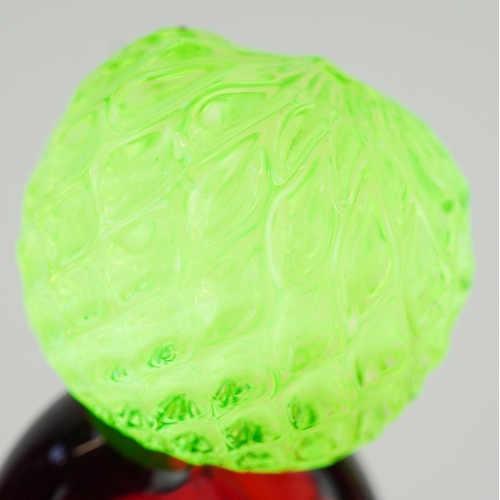  Venetian red and uranium glass Poodle, 24cm high.