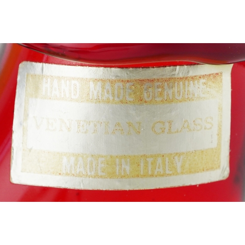  Venetian red and uranium glass Poodle, 24cm high.