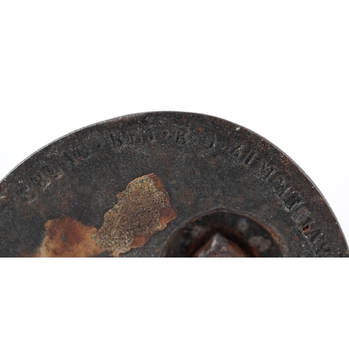 44 - Two 19th century E G Zimmerman cast iron figural match holders, the largest 9cm high.