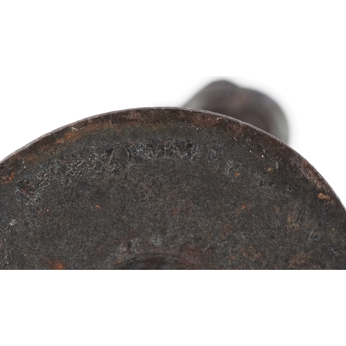 44 - Two 19th century E G Zimmerman cast iron figural match holders, the largest 9cm high.