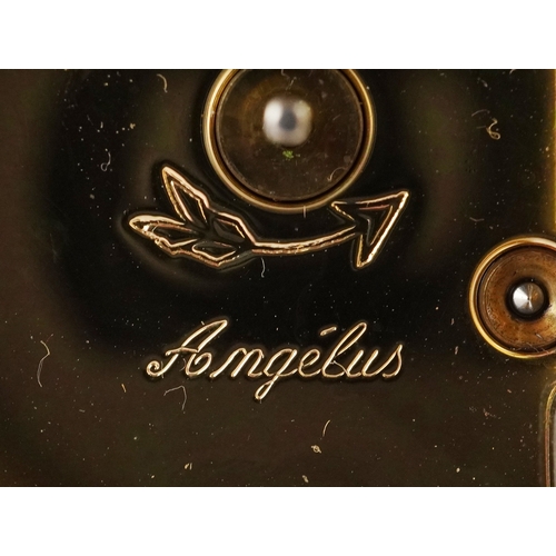  20th century French gilt brass carriage clock, the white enamel dial having black Roman numerals, de... 