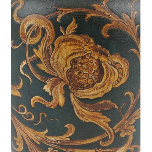  Martin Brothers stoneware vase decorated with scrolling foliage, Lizards and insects, incised Martin... 