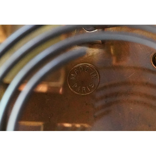  19th century French tortoiseshell boulle work mantle clock with gilt metal mounts, the circular enam... 