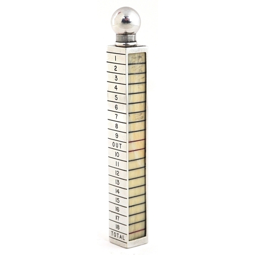 Asprey, early 20th century silver and bone games scoring propelling pencil, total 27.4g.
