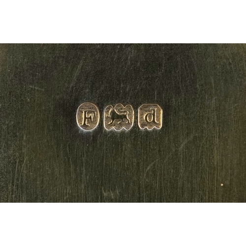 539 - Joseph Barham, Victorian silver and enamel stamp case with gilt interior, hand painted with an 1887 ... 