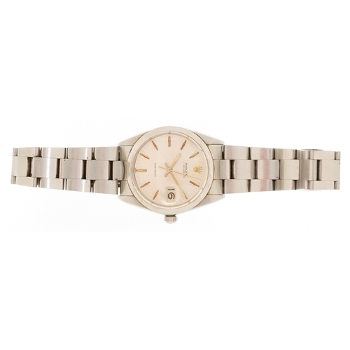  Rolex, a vintage gentlemen's Rolex Oyster Date manual wind wristwatch, the dial 29mm in diameter.