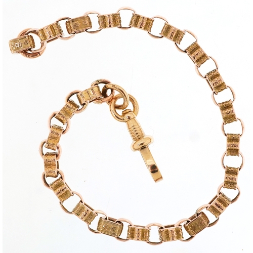  Victorian 9ct rose gold ornate bracelet, 19cm in length, 10.5g.