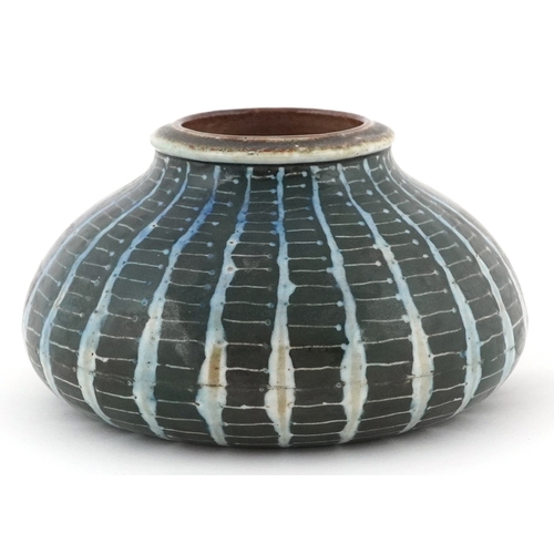 5 - Martin Brothers stoneware squat vase, inscribed Martin Bros. London Southall 12 - 1901, 6cm high x 1... 