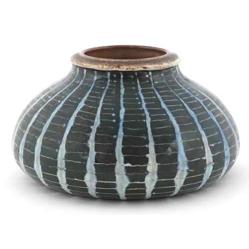 5 - Martin Brothers stoneware squat vase, inscribed Martin Bros. London Southall 12 - 1901, 6cm high x 1... 