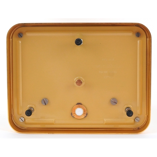23 - Jaeger LeCoultre brass cased Atmos clock numbered 702280, 22.5cm high.